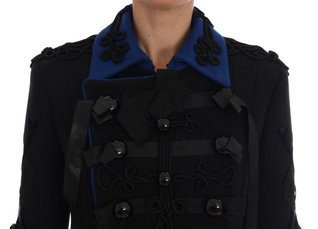 Dolce & Gabbana Black & Blue Short Trench Jacket - Arichezz.store