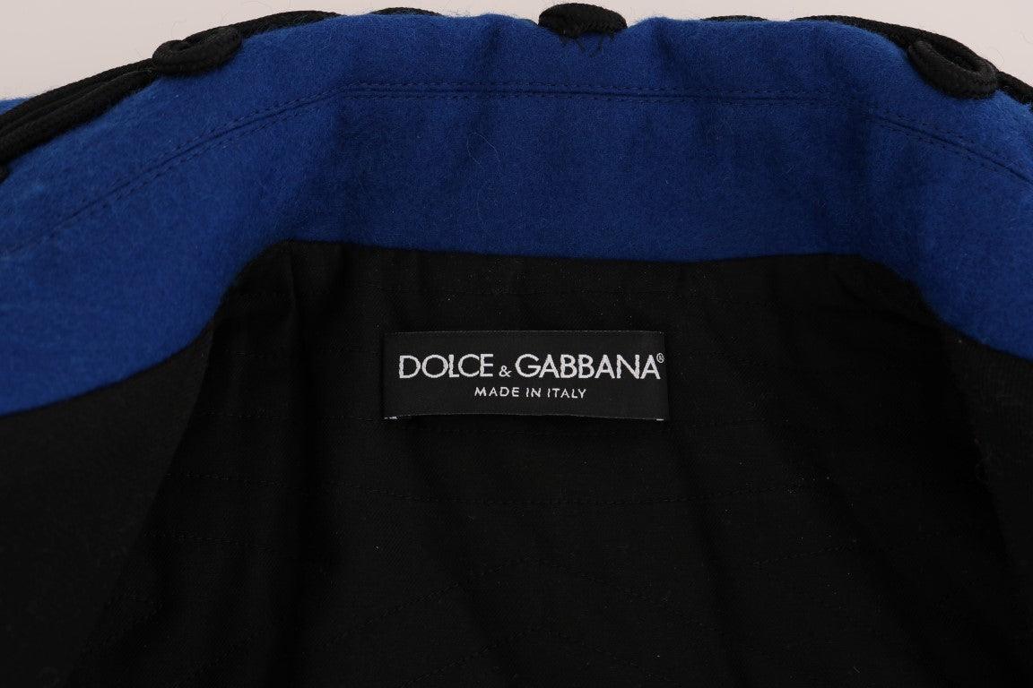 Dolce & Gabbana Black & Blue Short Trench Jacket - Arichezz.store