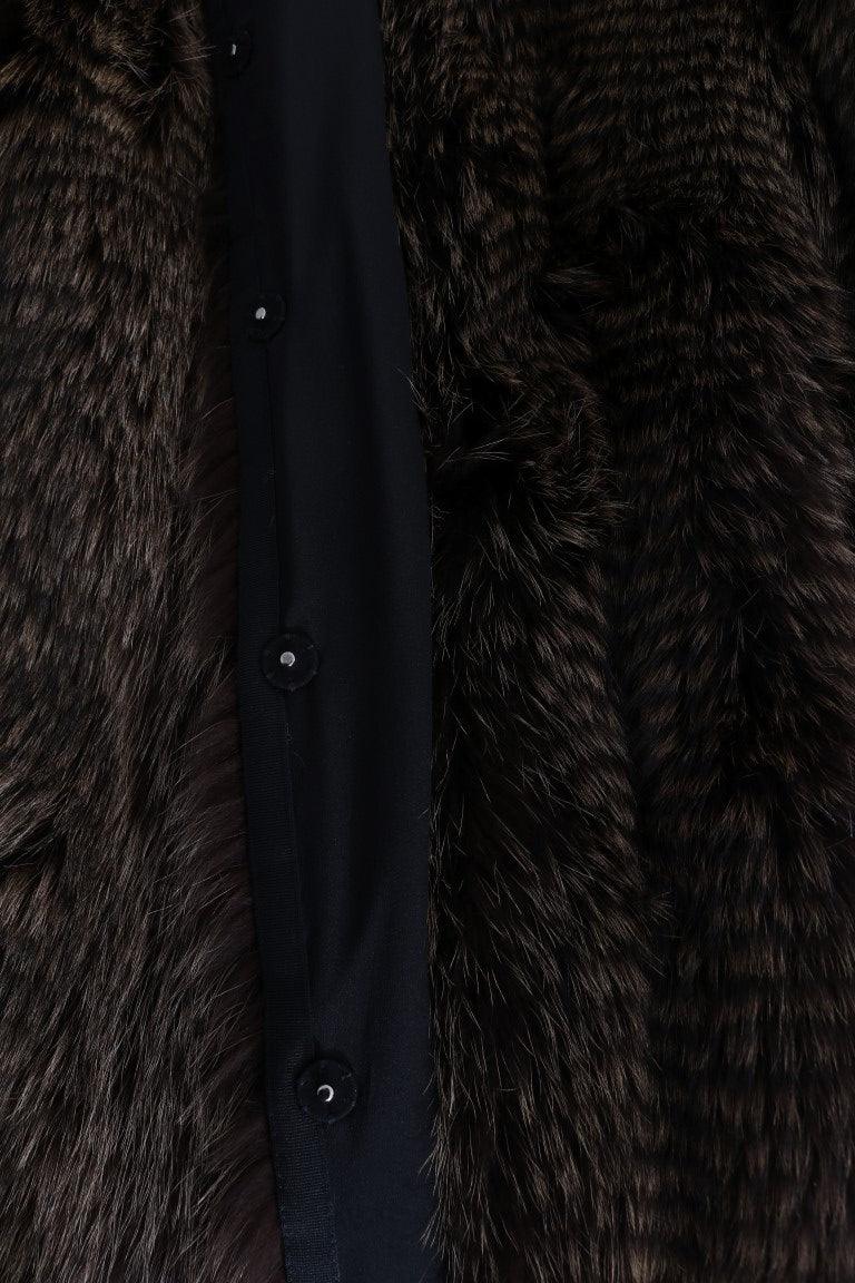 Dolce & Gabbana Brown Raccoon Fur Knee-Length Coat - Arichezz.store