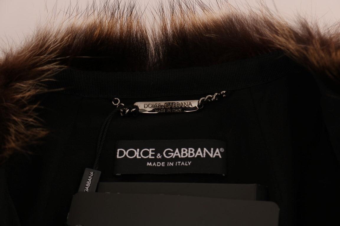 Dolce & Gabbana Brown Raccoon Fur Knee-Length Coat - Arichezz.store