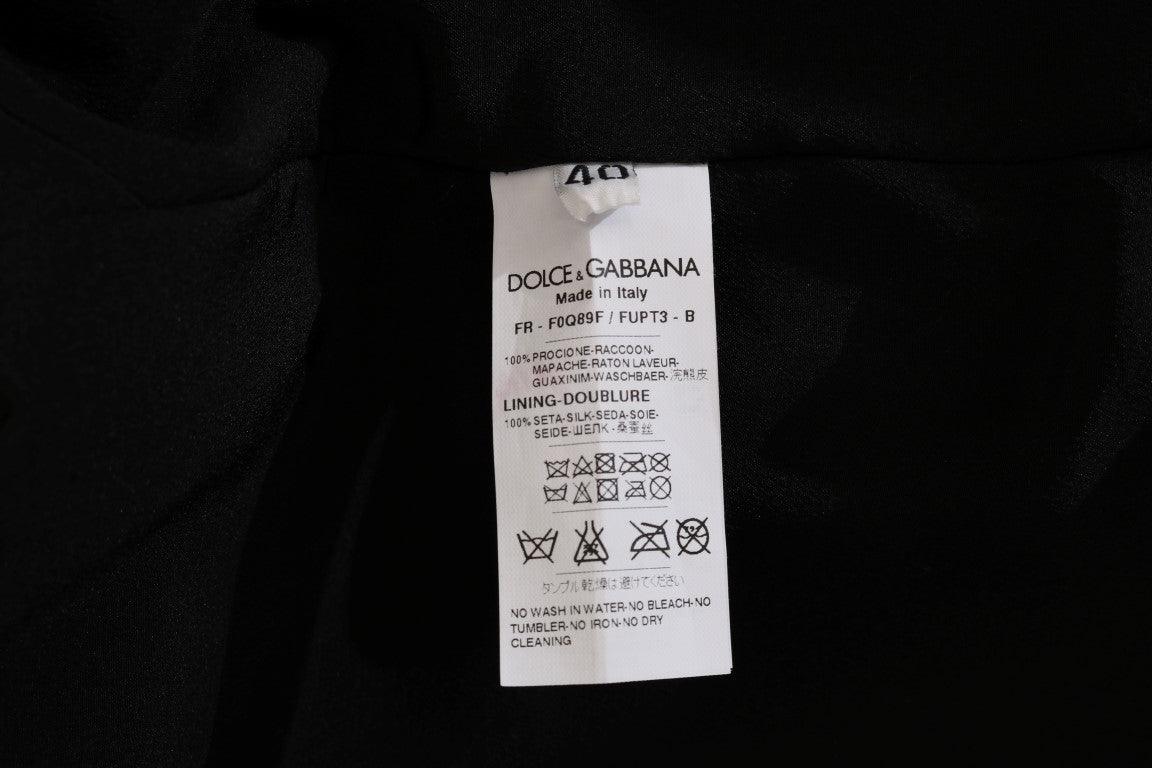 Dolce & Gabbana Brown Raccoon Fur Knee-Length Coat - Arichezz.store