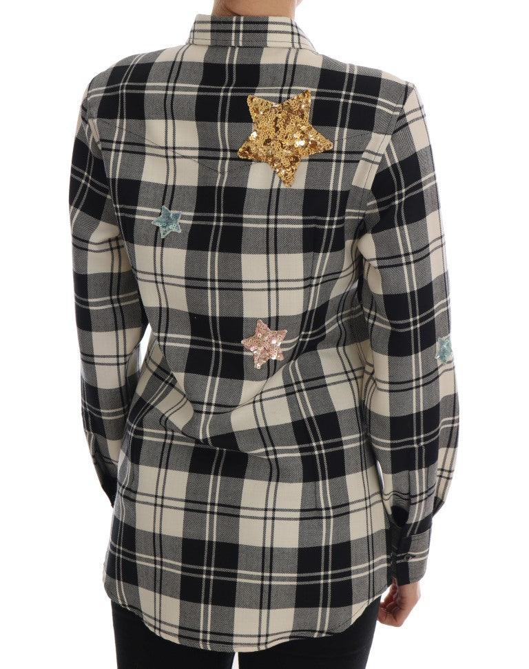 Dolce & Gabbana Enchanted Sequin Checkered Wool Shirt - Arichezz.store