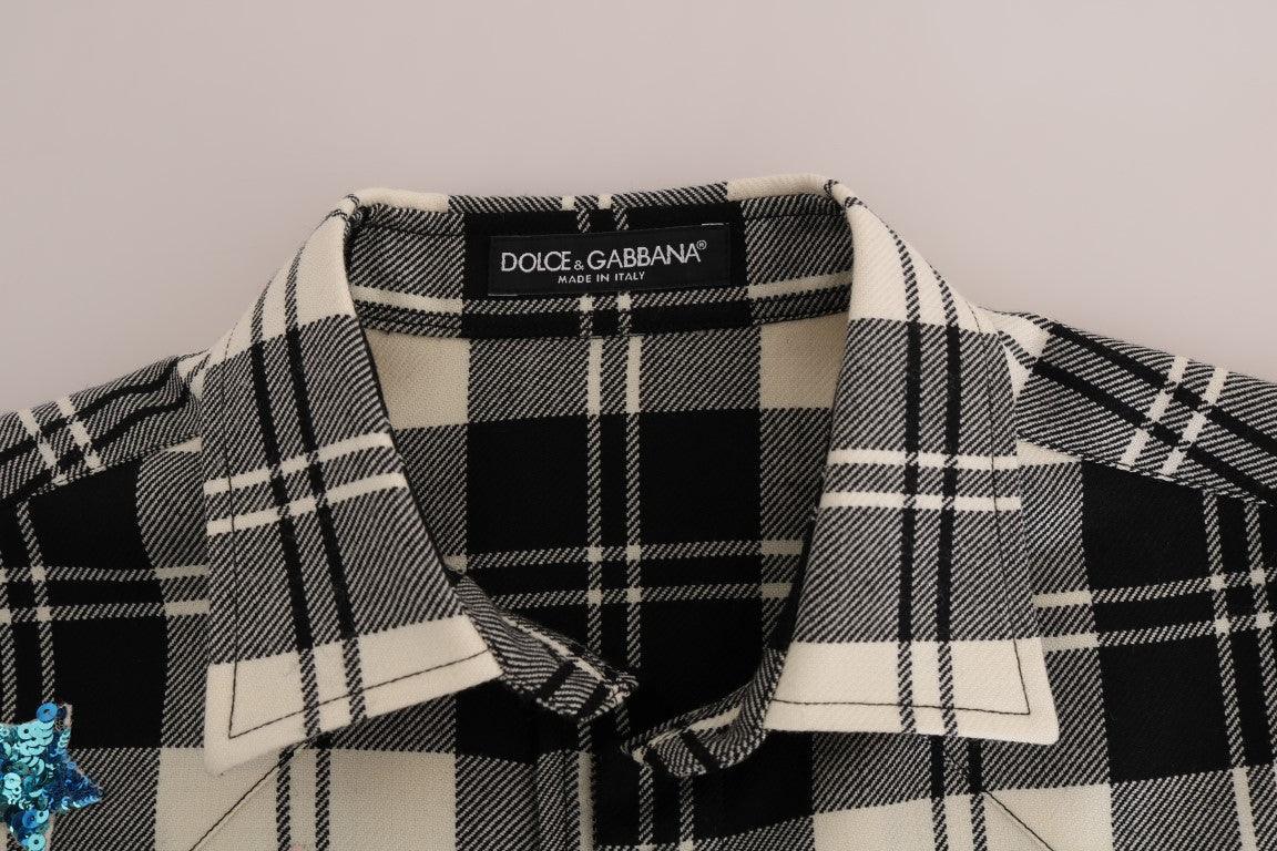 Dolce & Gabbana Enchanted Sequin Checkered Wool Shirt - Arichezz.store