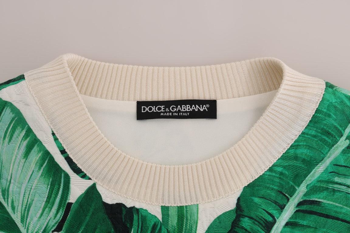 Dolce & Gabbana Tropical Sequined Sweater - Lush Greenery Edition - Arichezz.store