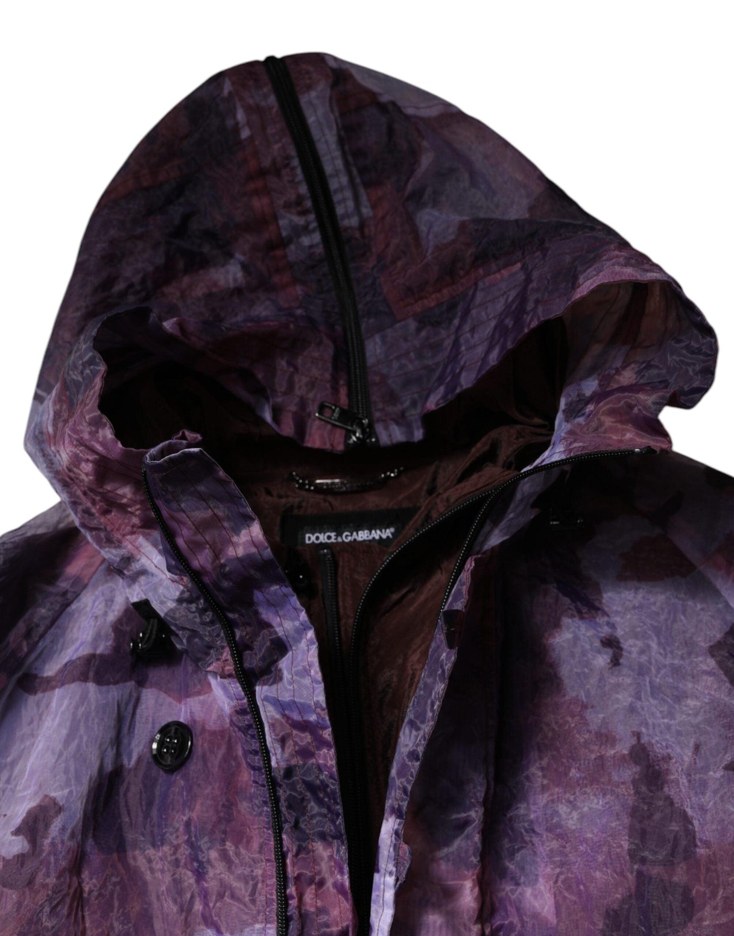 Dolce & Gabbana Purple Camouflage Hooded Men Blouson Jacket - Arichezz.store