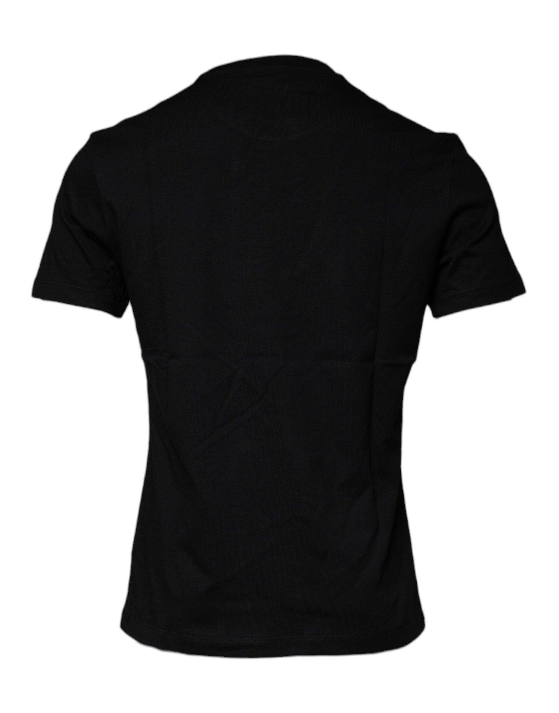 Versace Black Medusa Print Cotton Crew Neck T-shirt - Arichezz.store