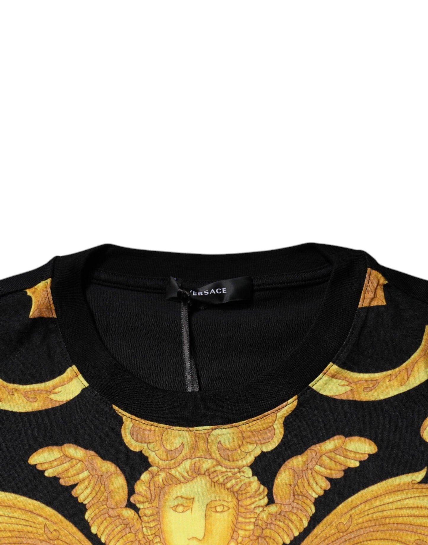 Versace Black Medusa Print Cotton Crew Neck T-shirt - Arichezz.store