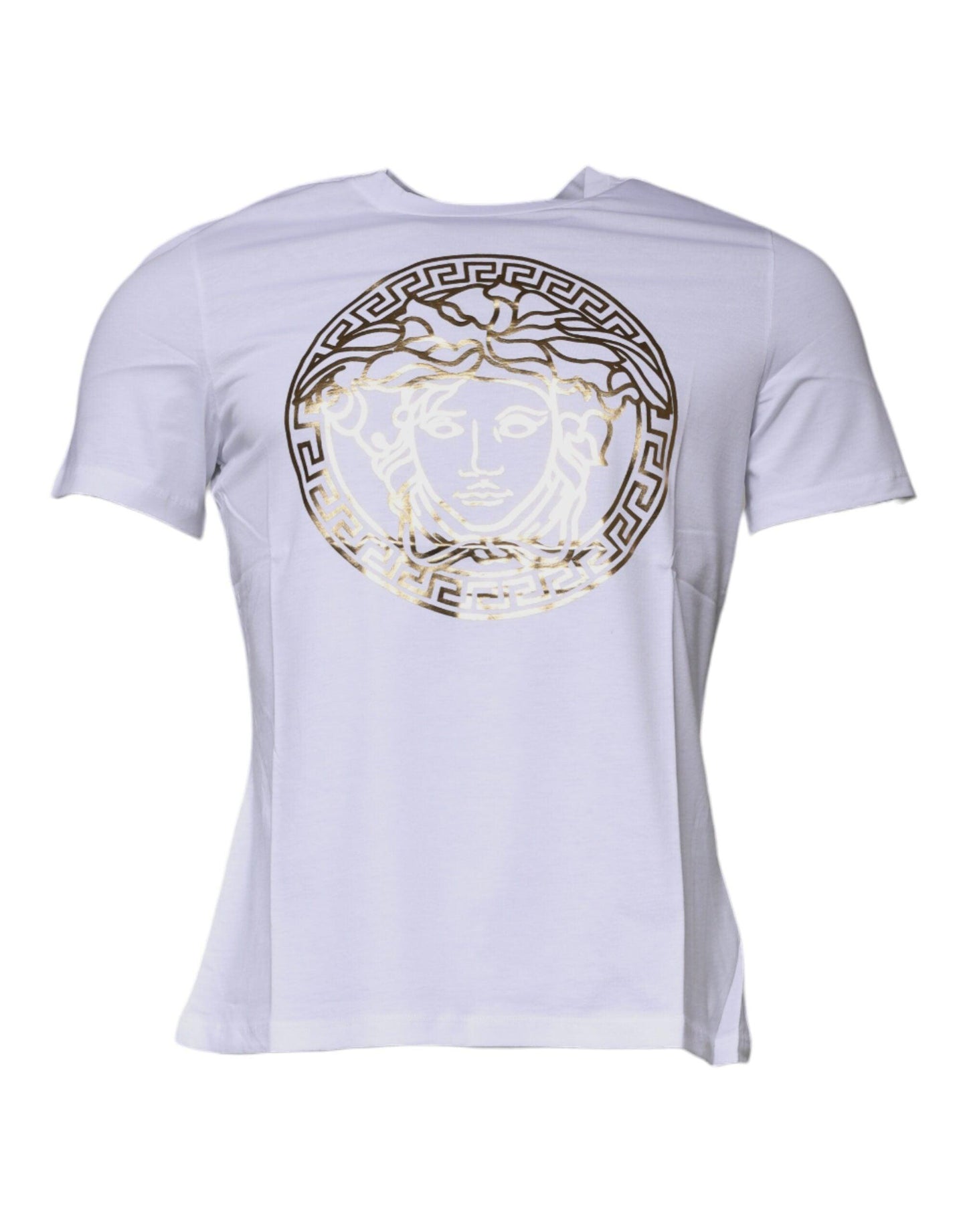 Versace White Medusa Print Cotton Crew Neck T-shirt - Arichezz.store