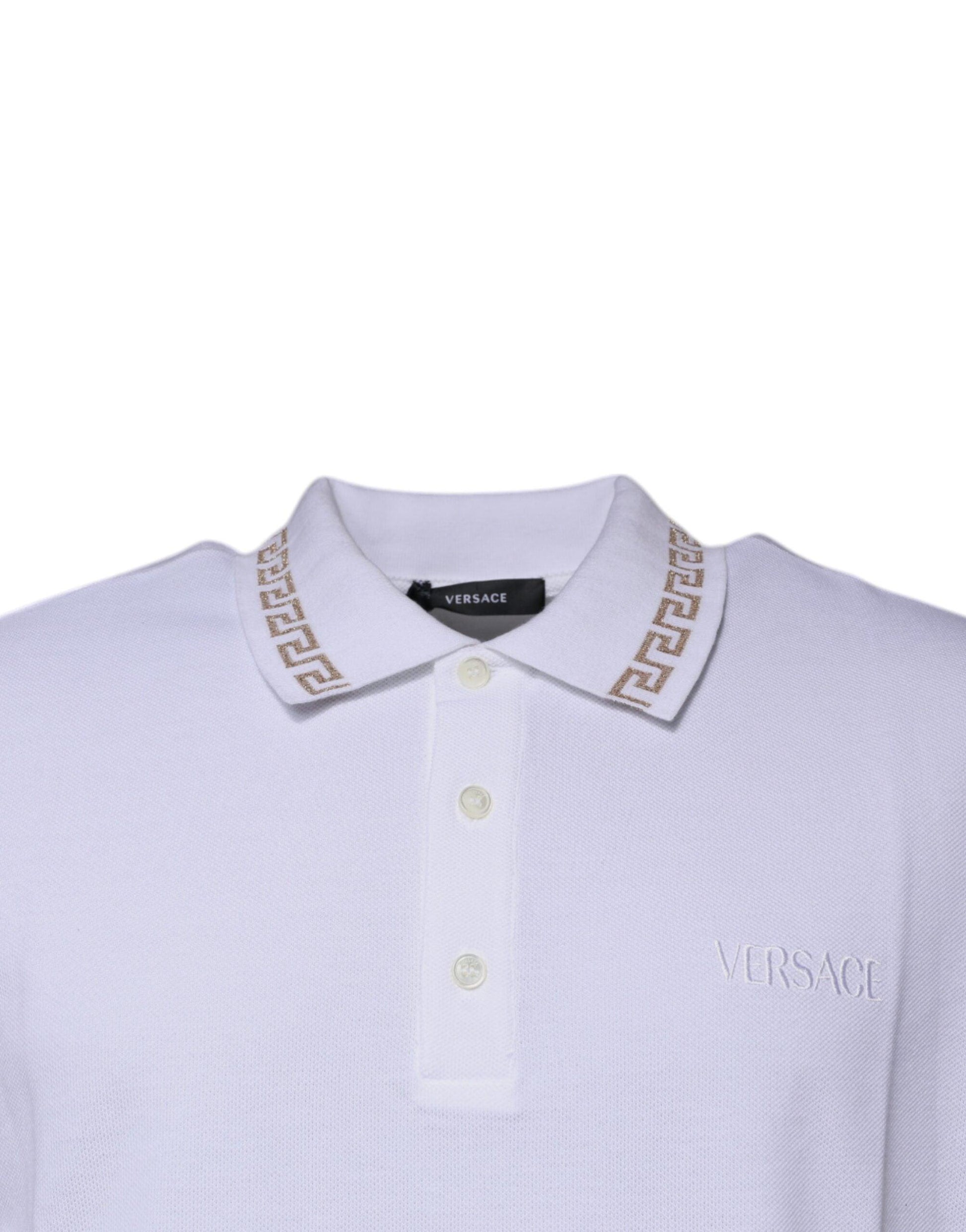 Versace White Viscose Collared Men Polo Short Sleeves T-shirt - Arichezz.store