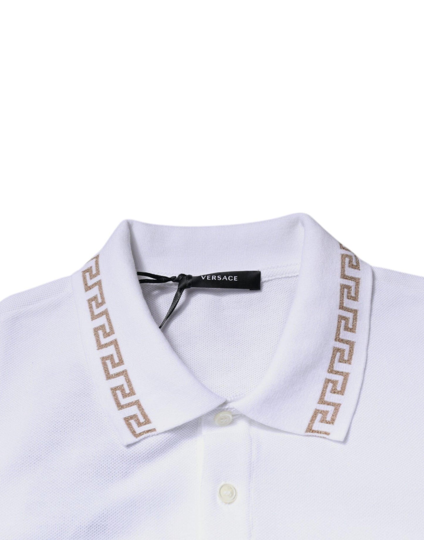 Versace White Viscose Collared Men Polo Short Sleeves T-shirt - Arichezz.store