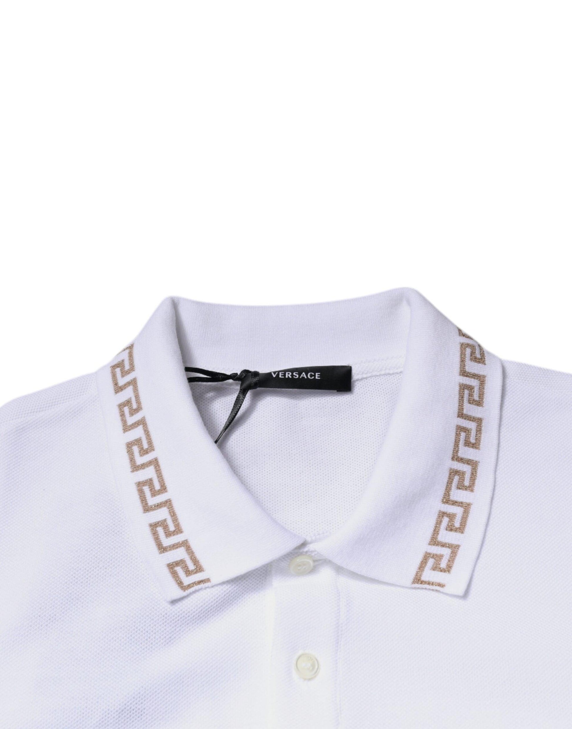 Versace White Viscose Collared Men Polo Short Sleeves T-shirt - Arichezz.store