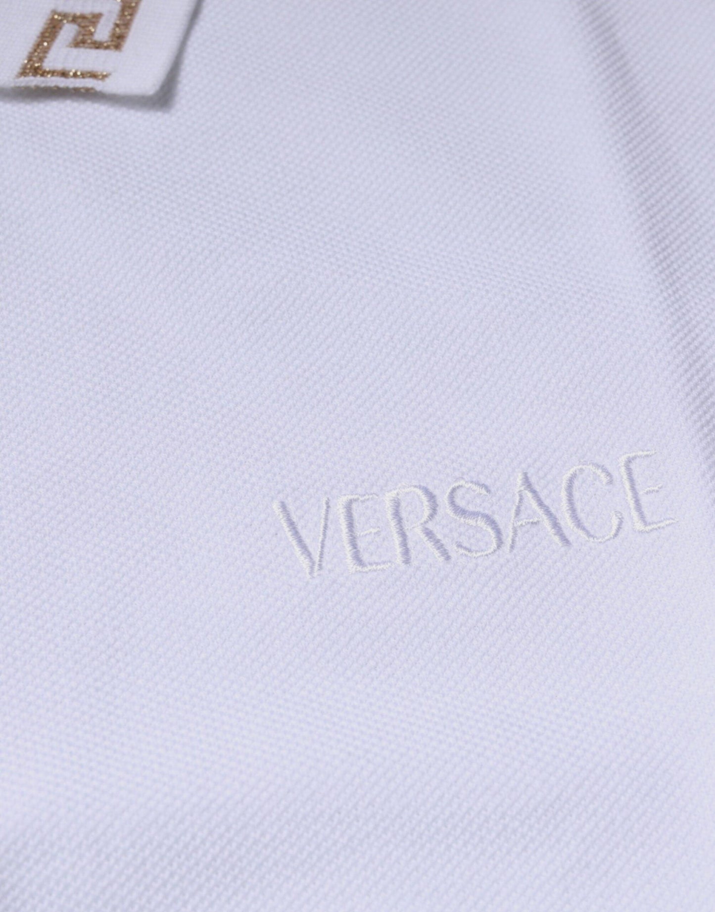 Versace White Viscose Collared Men Polo Short Sleeves T-shirt - Arichezz.store