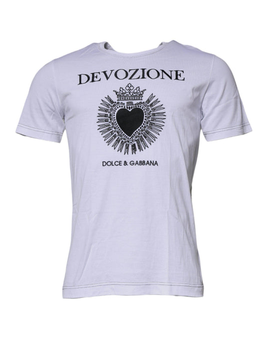 Dolce & Gabbana White Devozione Crew Neck Short Sleeve T-shirt - Arichezz.store