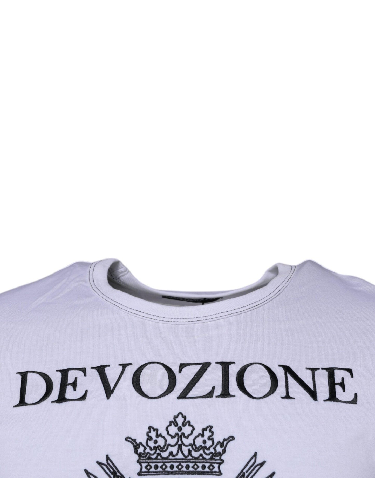 Dolce & Gabbana White Devozione Crew Neck Short Sleeve T-shirt - Arichezz.store