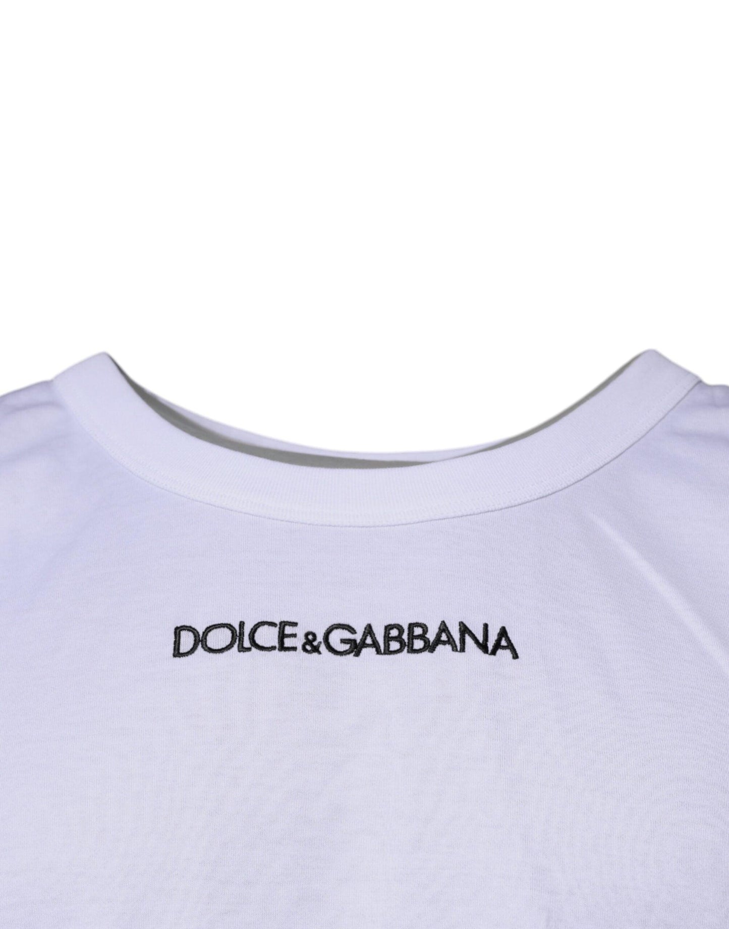 Dolce & Gabbana White Logo Cotton Sleeveless Tank T-shirt - Arichezz.store