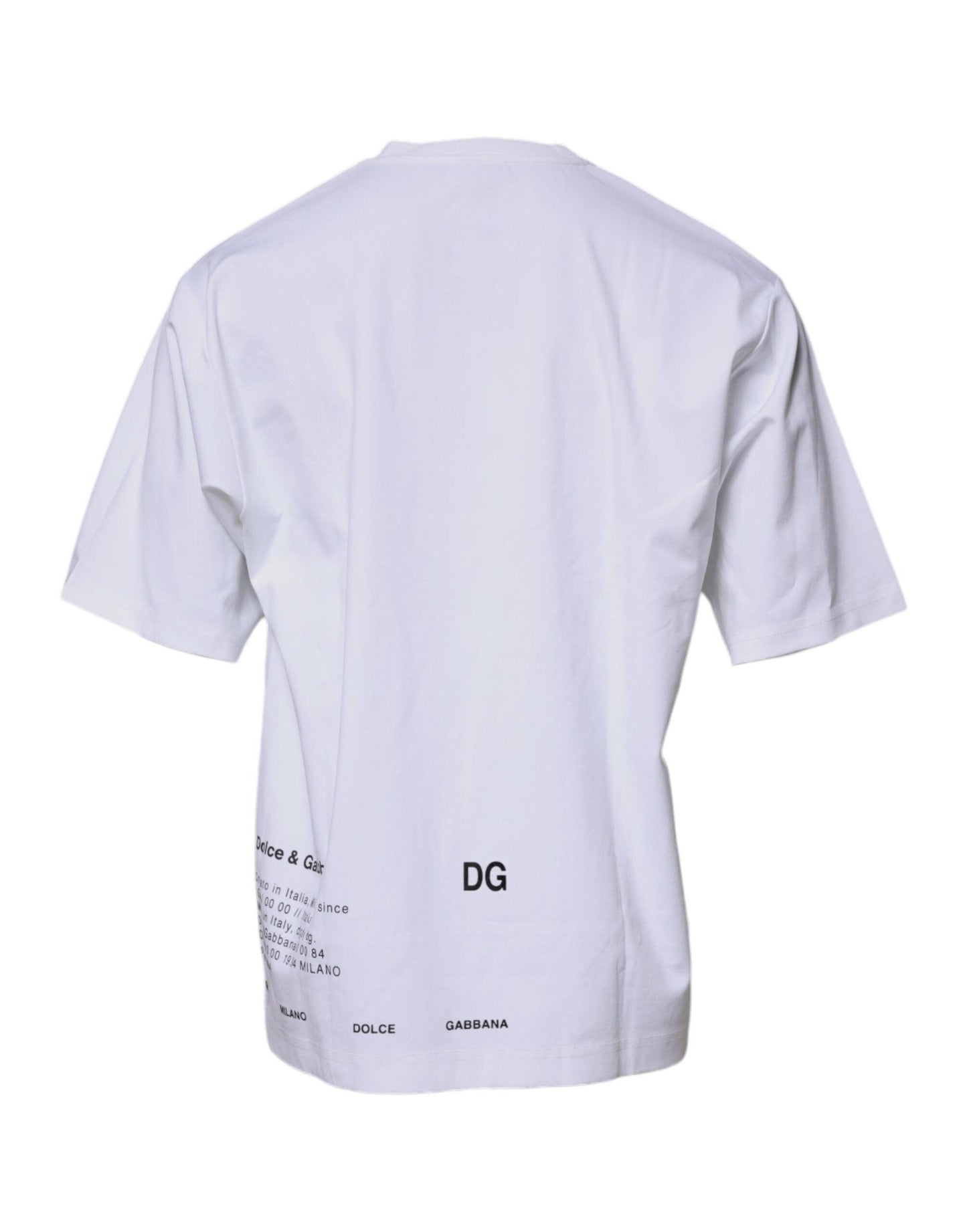 Dolce & Gabbana White DG Logo Cotton Crew Neck T-shirt - Arichezz.store