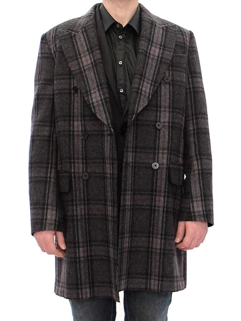 Dolce & Gabbana Sicilia Checkered Wool Blend Coat - Arichezz.store