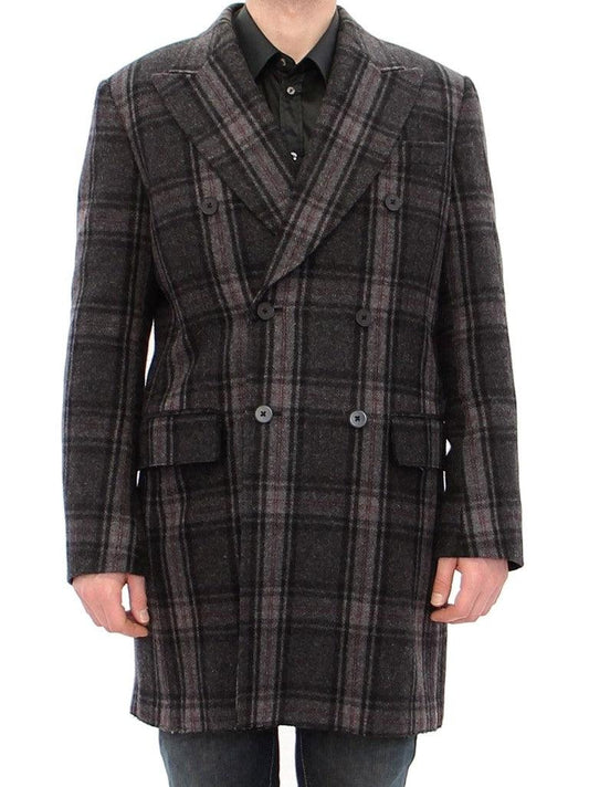 Dolce & Gabbana Sicilia Checkered Wool Blend Coat - Arichezz.store