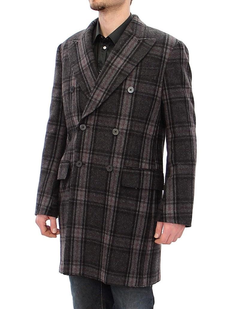 Dolce & Gabbana Sicilia Checkered Wool Blend Coat - Arichezz.store