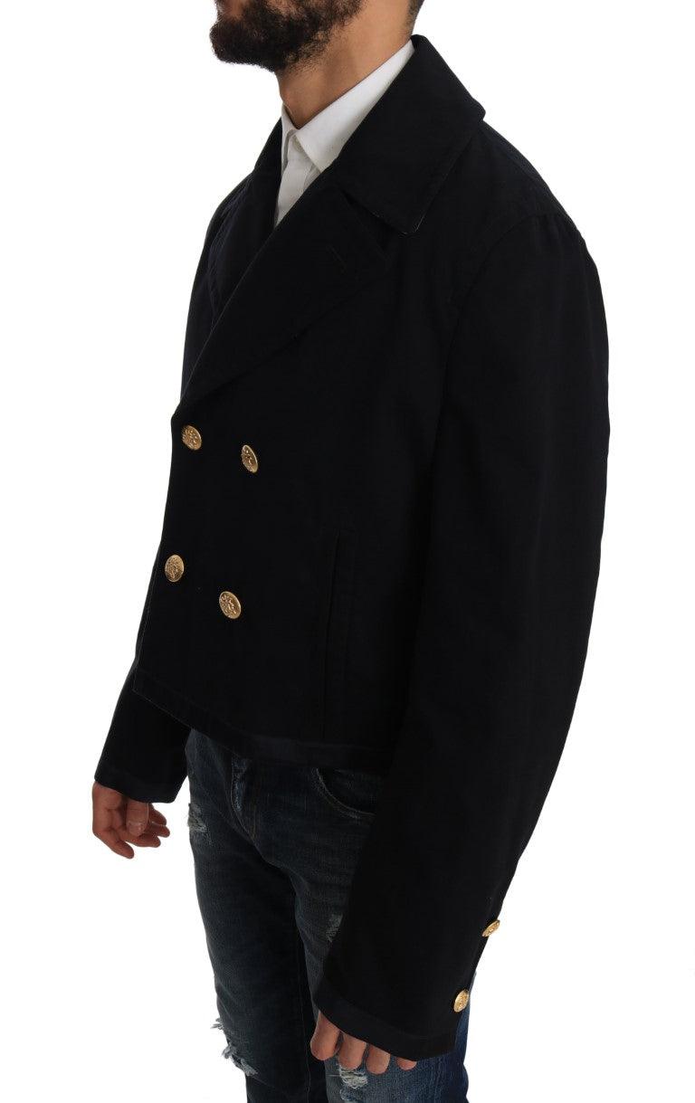 Dolce & Gabbana Elegant Dark Blue Trench Coat Jacket - Arichezz.store