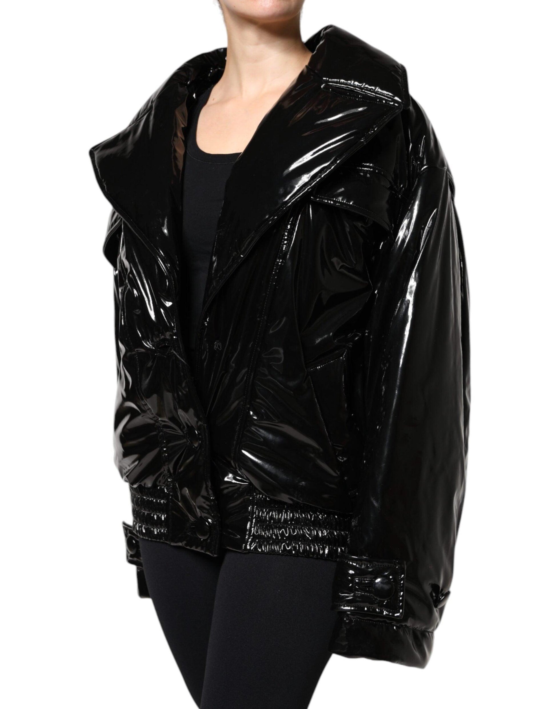 Dolce & Gabbana Black Polyester Button Down Blouson Jacket - Arichezz.store