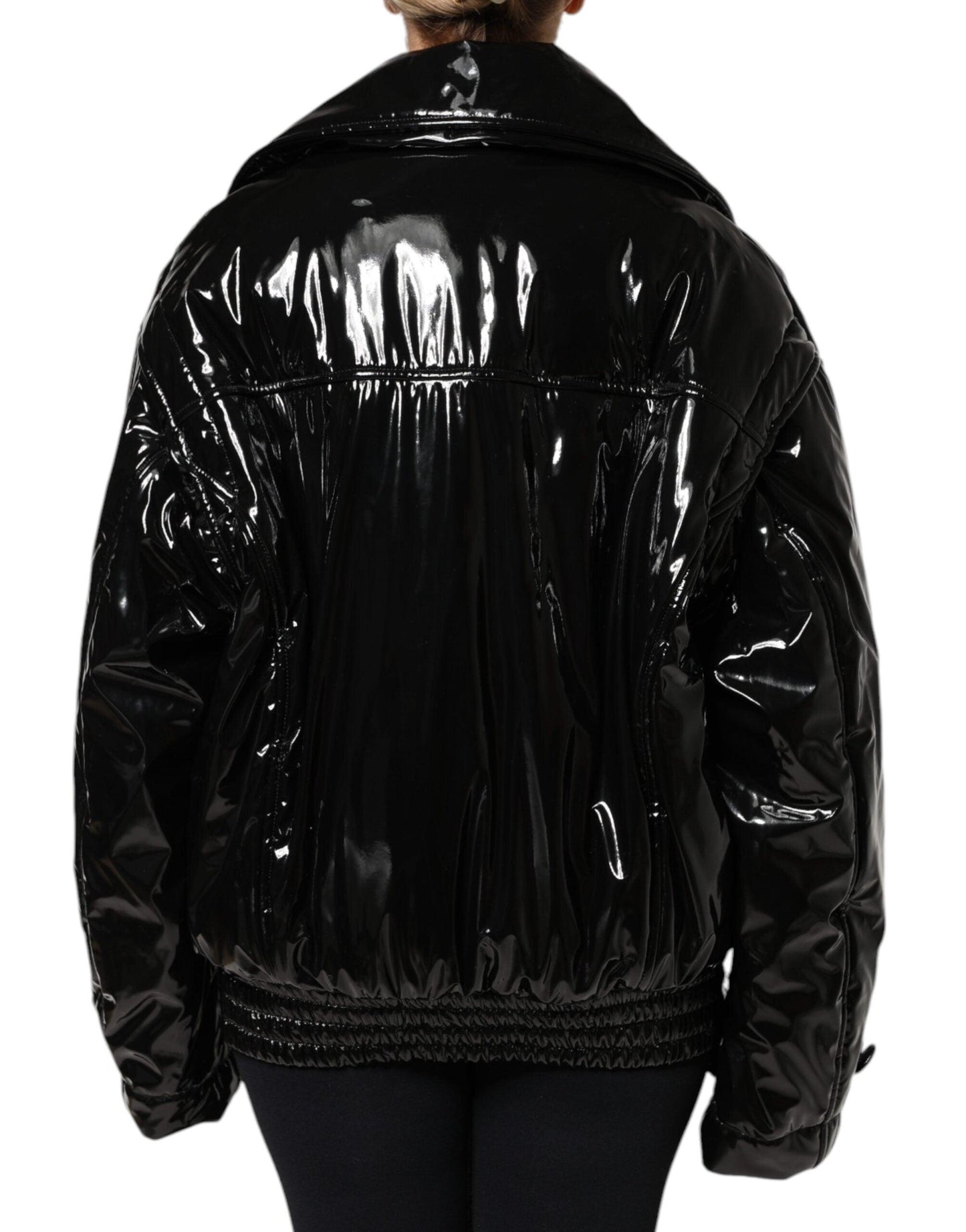 Dolce & Gabbana Black Polyester Button Down Blouson Jacket - Arichezz.store