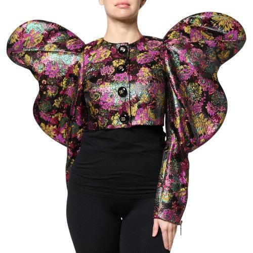 Dolce & Gabbana Multicolor Floral Jacquard Cropped Jacket - Arichezz.store