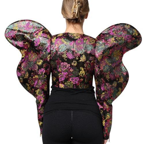 Dolce & Gabbana Multicolor Floral Jacquard Cropped Jacket - Arichezz.store