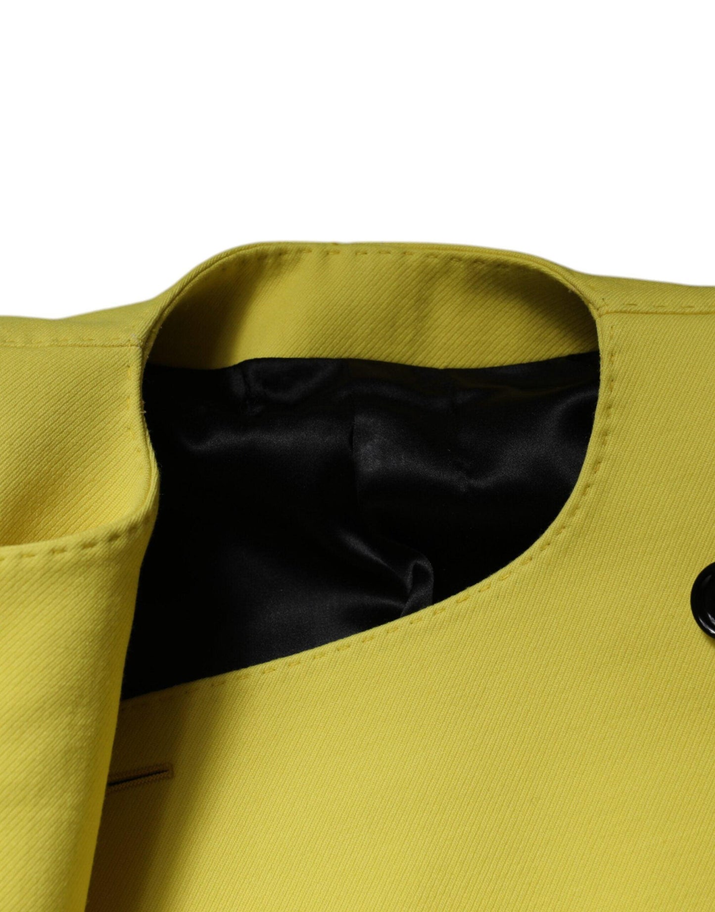 Dolce & Gabbana Lemon Yellow Wool Long Sleeves Cropped Coat Jacket - Arichezz.store