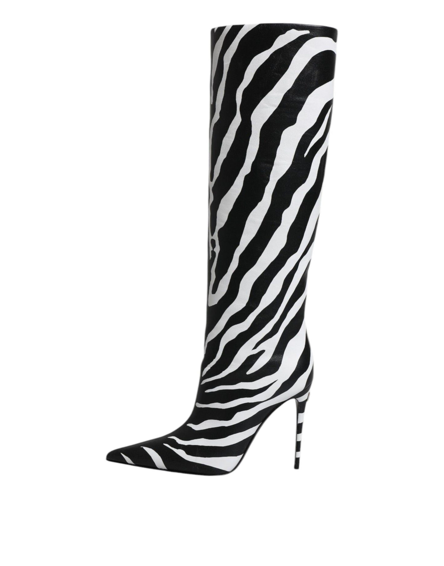 Dolce & Gabbana Black White Zebra Heels High Boots Shoes - Arichezz.store