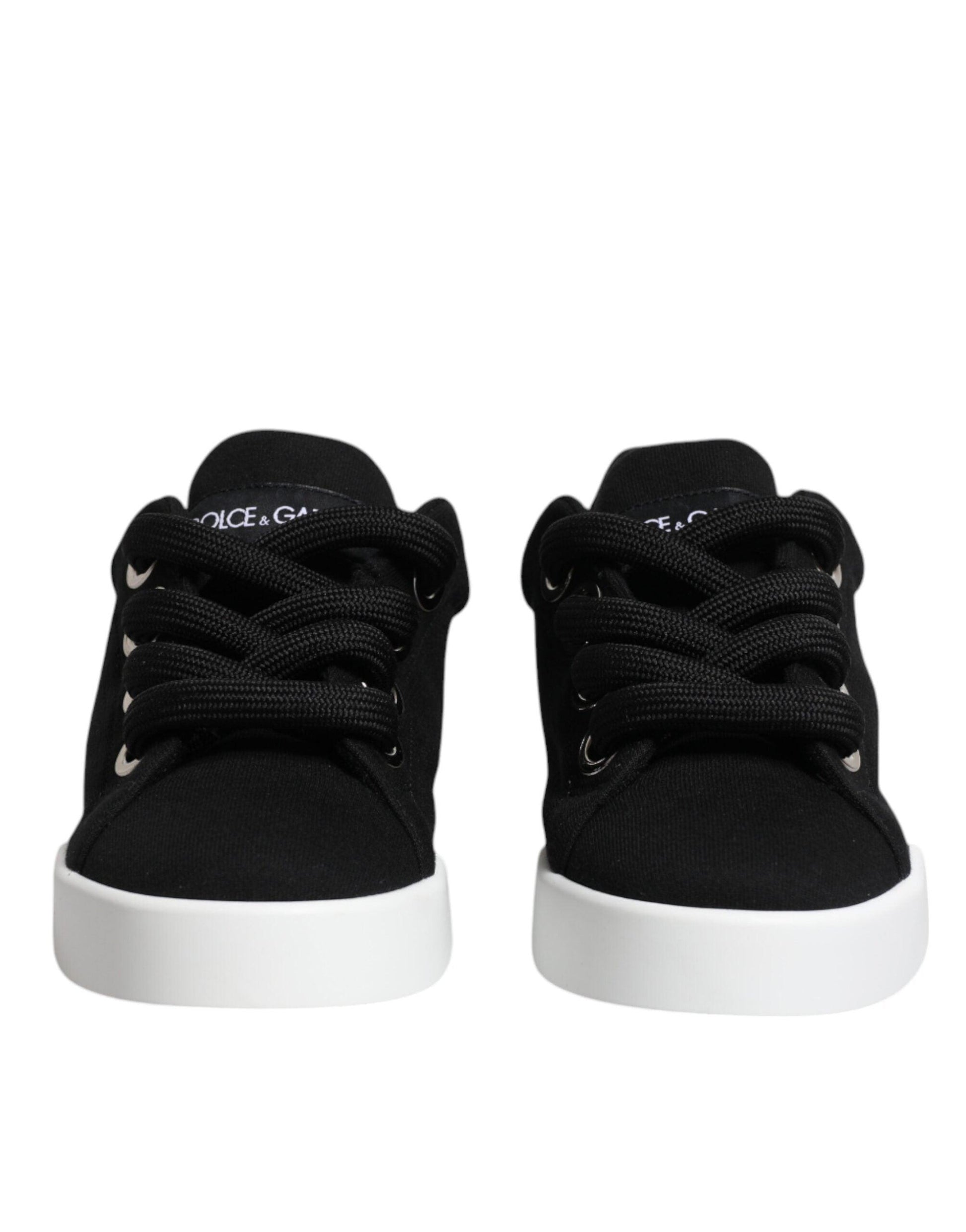 Dolce & Gabbana Black Portofino Low Top Sneakers Shoes - Arichezz.store