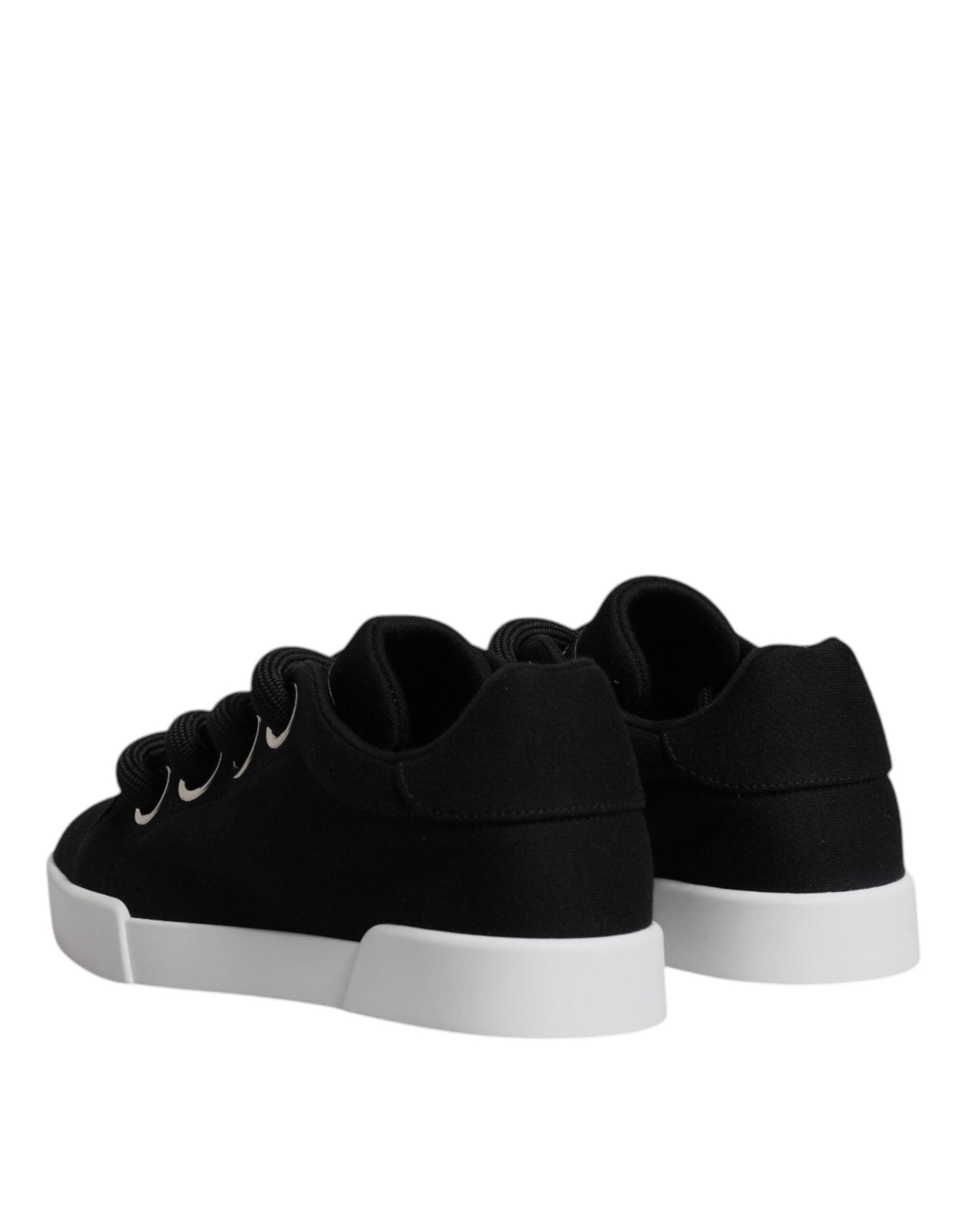 Dolce & Gabbana Black Portofino Low Top Sneakers Shoes - Arichezz.store