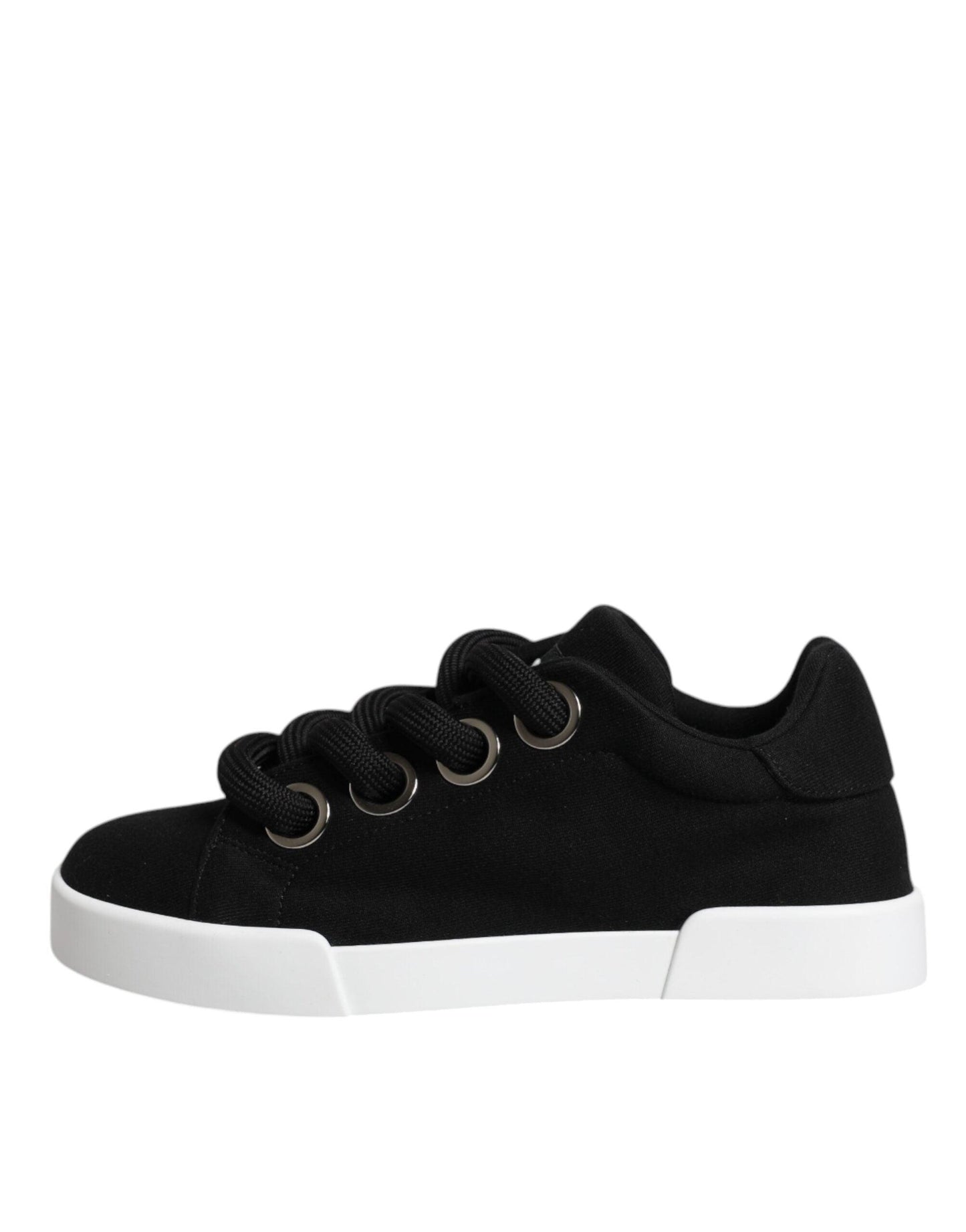 Dolce & Gabbana Black Portofino Low Top Sneakers Shoes - Arichezz.store