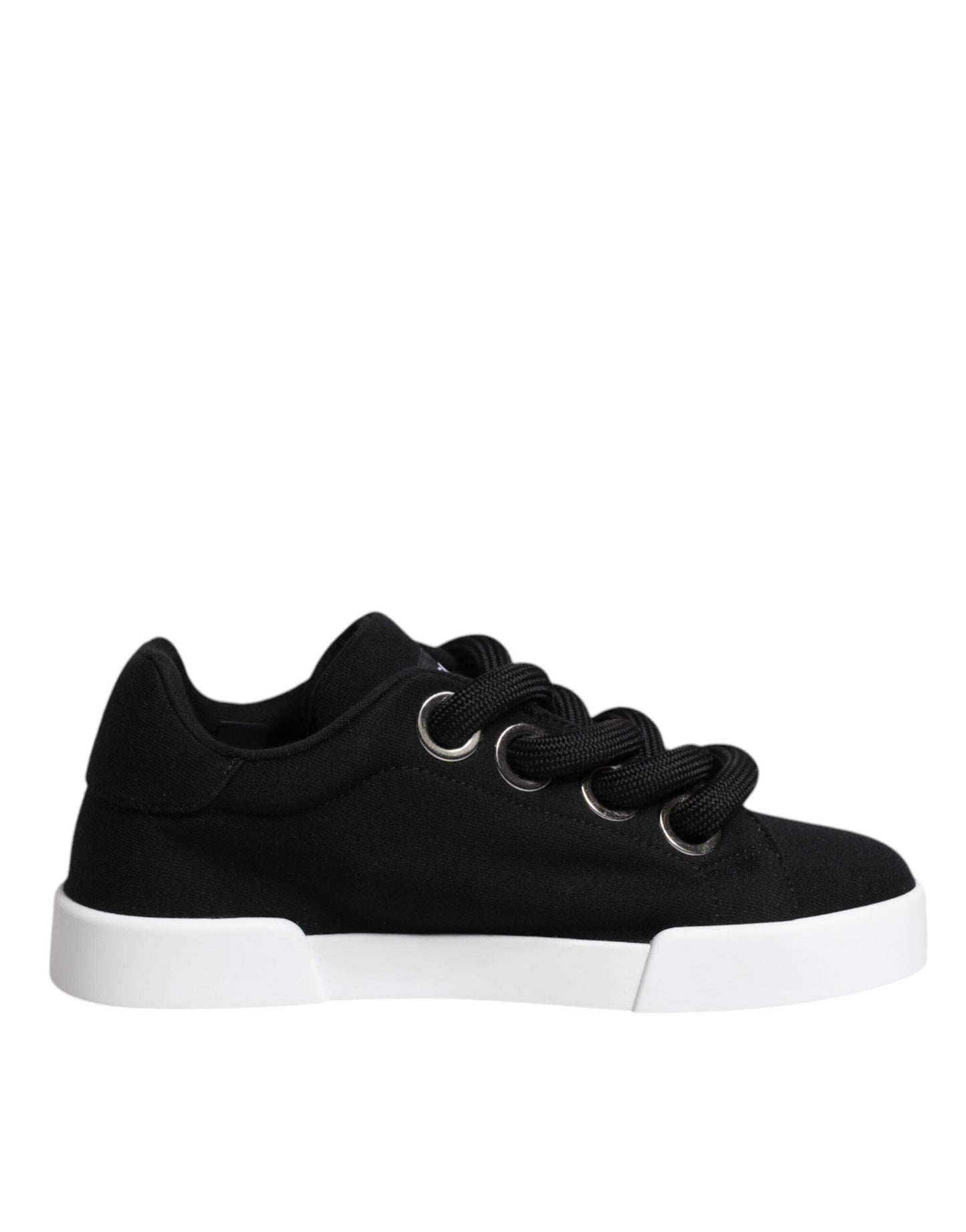 Dolce & Gabbana Black Portofino Low Top Sneakers Shoes - Arichezz.store