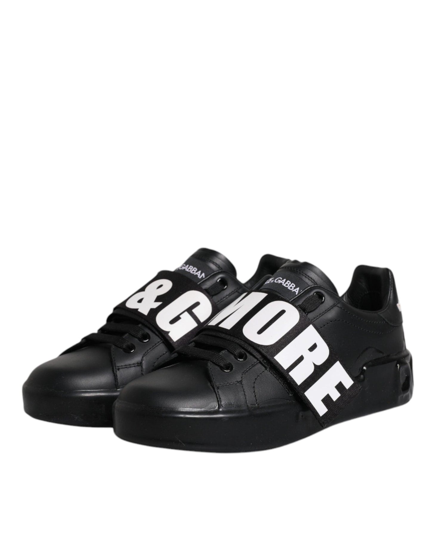 Dolce & Gabbana Black D&G AMORE Low Top Sneakers Shoes - Arichezz.store