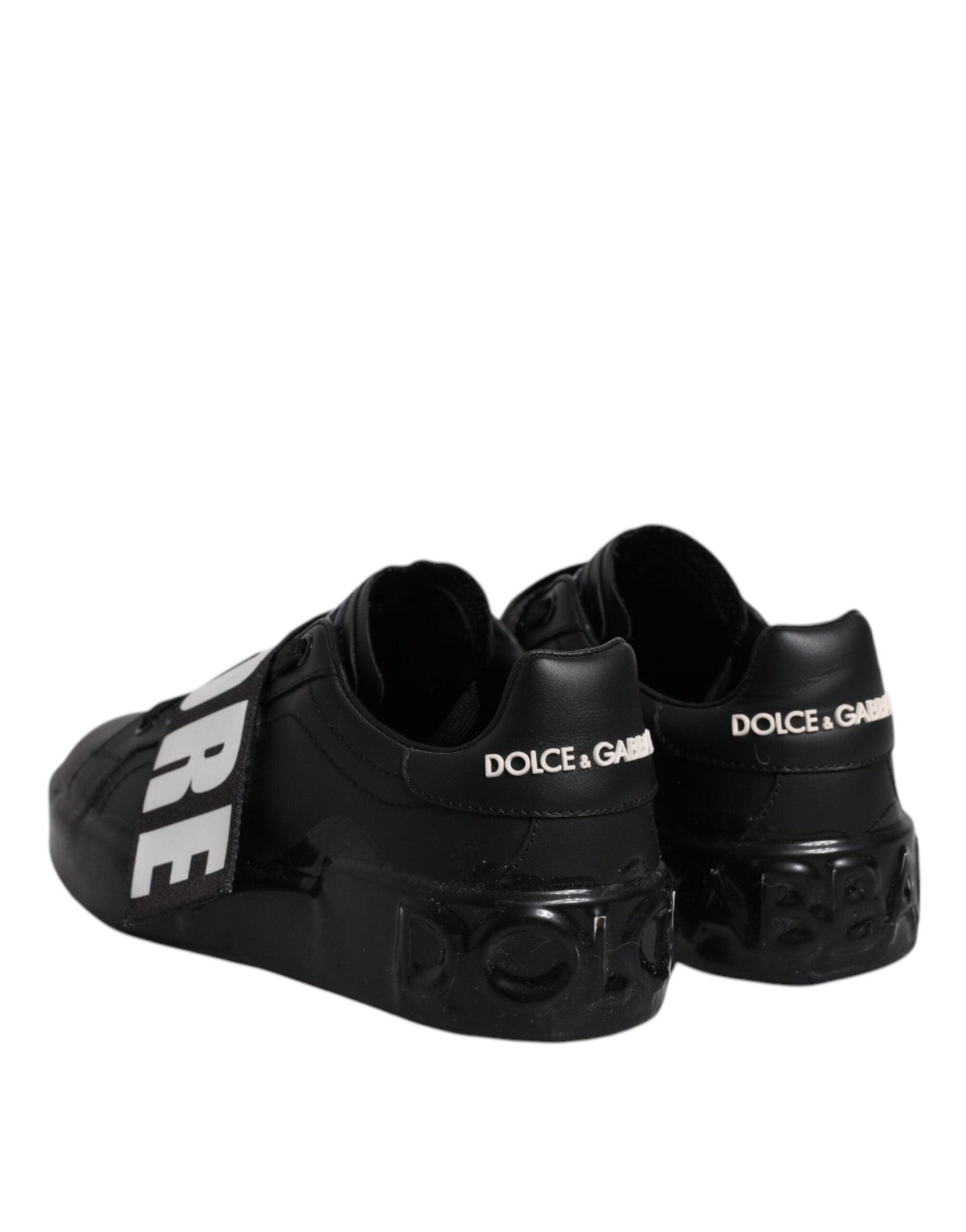 Dolce & Gabbana Black D&G AMORE Low Top Sneakers Shoes - Arichezz.store