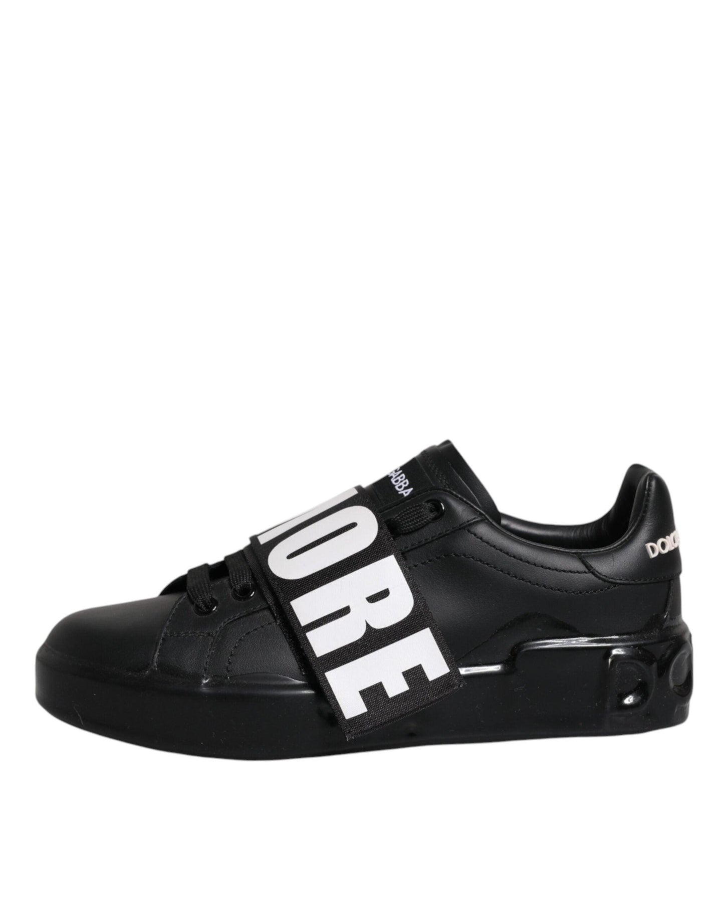 Dolce & Gabbana Black D&G AMORE Low Top Sneakers Shoes - Arichezz.store