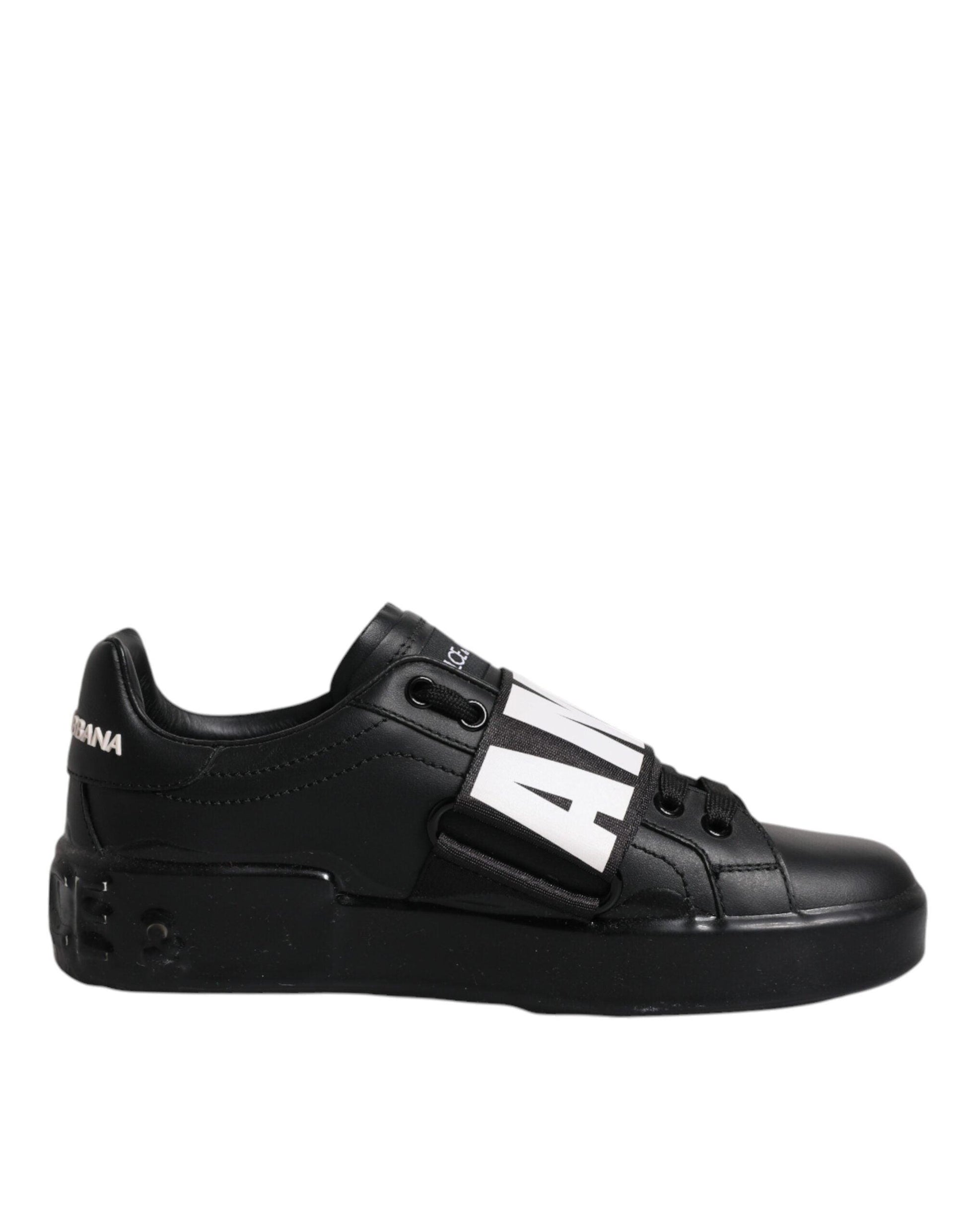 Dolce & Gabbana Black D&G AMORE Low Top Sneakers Shoes - Arichezz.store