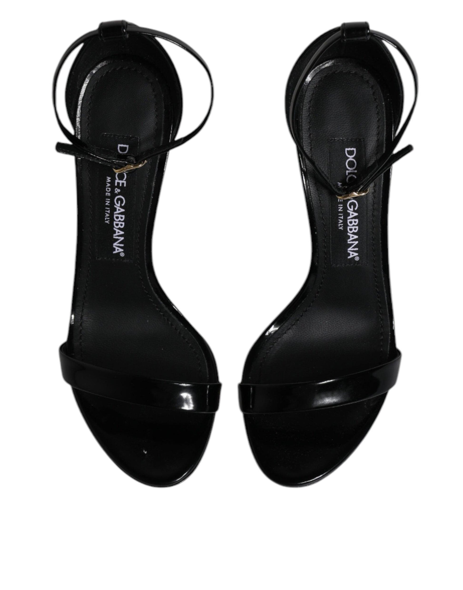 Dolce & Gabbana Black KEIRA Heels Ankle Strap Sandals Shoes - Arichezz.store