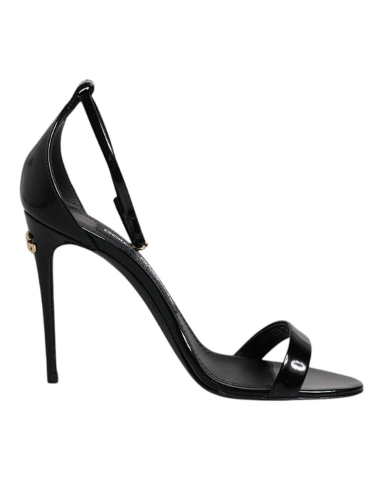 Dolce & Gabbana Black KEIRA Heels Ankle Strap Sandals Shoes - Arichezz.store