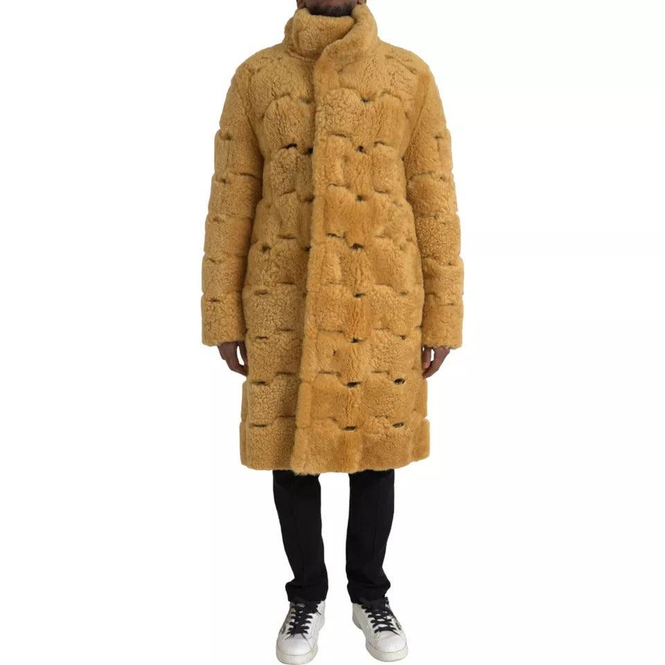 Bottega Veneta Yellow Wool Long Teddy Coat Jacket - Arichezz.store