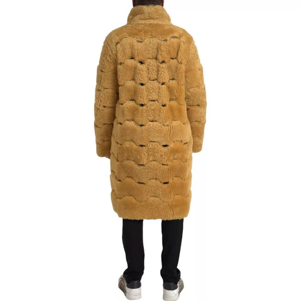 Bottega Veneta Yellow Wool Long Teddy Coat Jacket - Arichezz.store