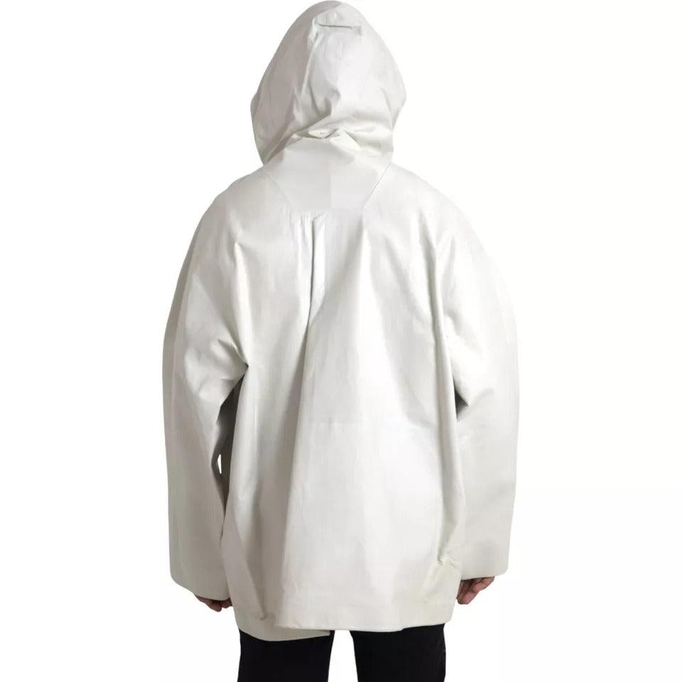 Bottega Veneta White Leather Men Waterproof Jacket Blouson - Arichezz.store