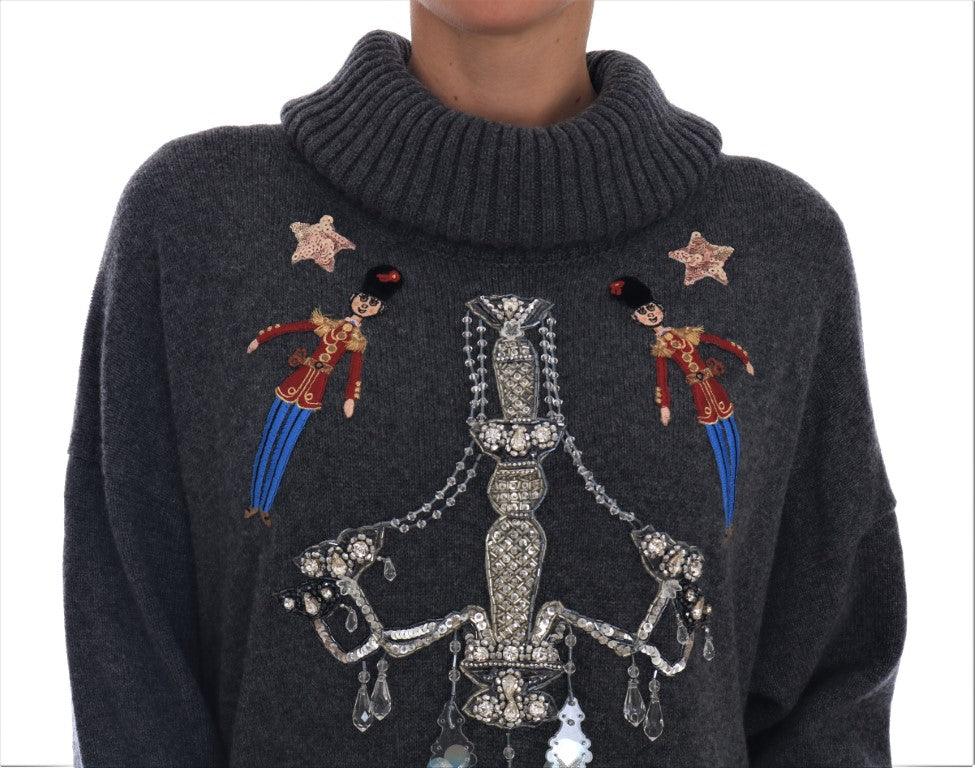 Dolce & Gabbana Enchanted Crystal Turtleneck Sweater - Arichezz.store