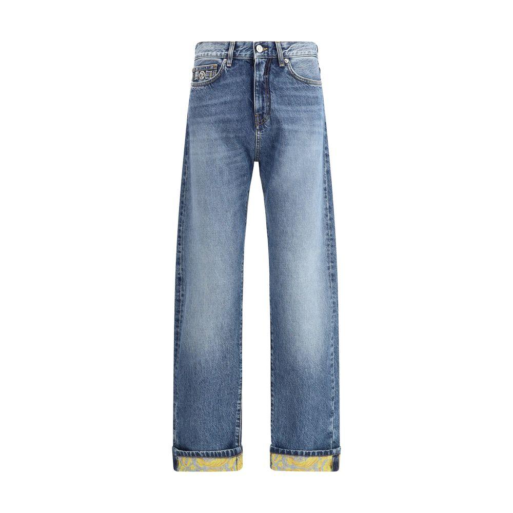 Versace Barocco Turn-Up Jeans - Arichezz.store