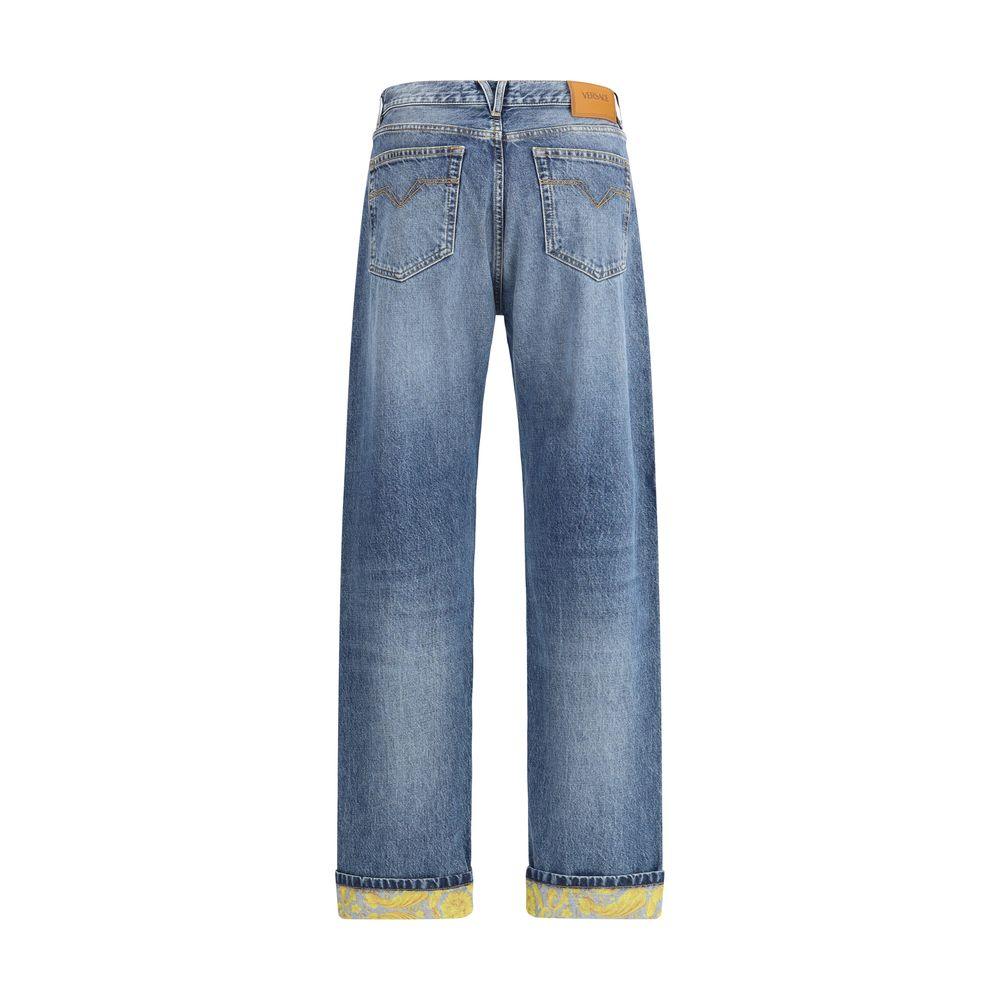 Versace Barocco Turn-Up Jeans - Arichezz.store