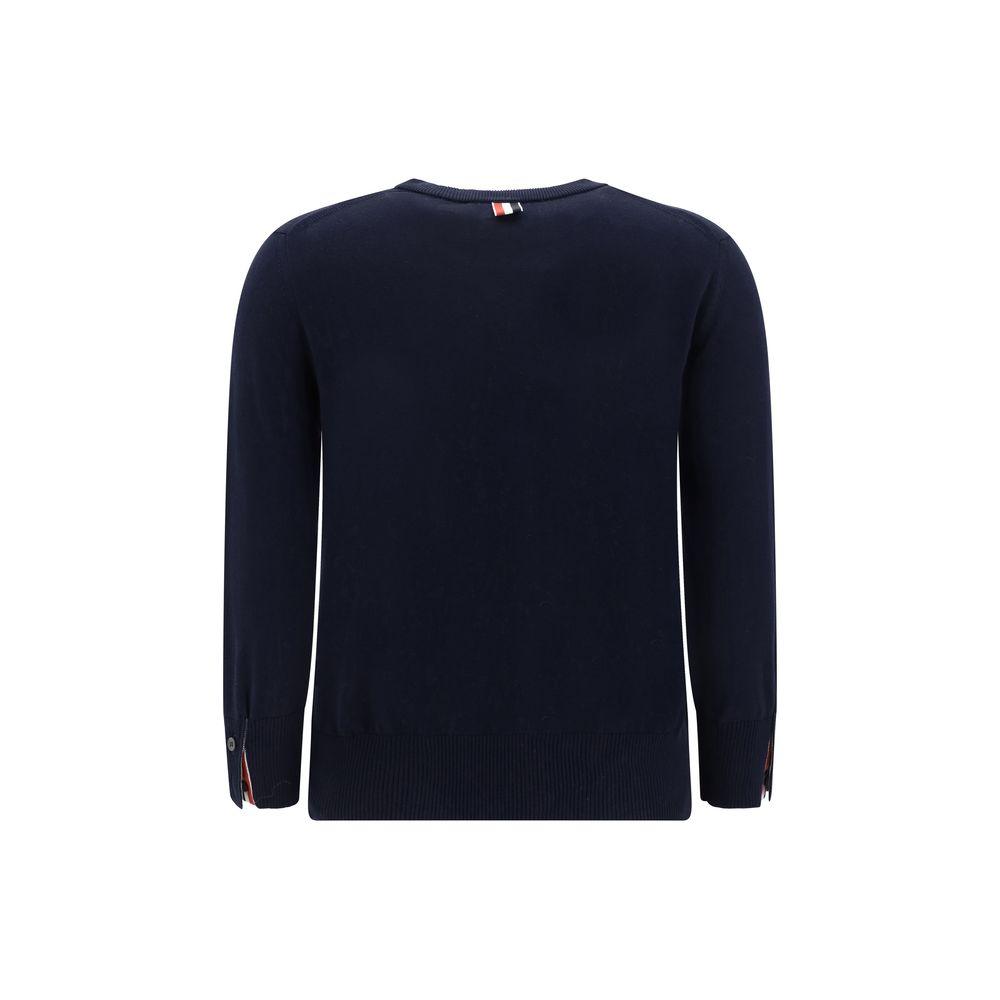 Thom Browne White bands crew neck Sweater - Arichezz.store