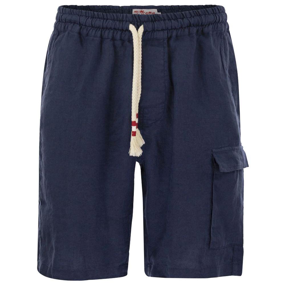 MC2 Saint Barth Blue Linen Short - Arichezz.store