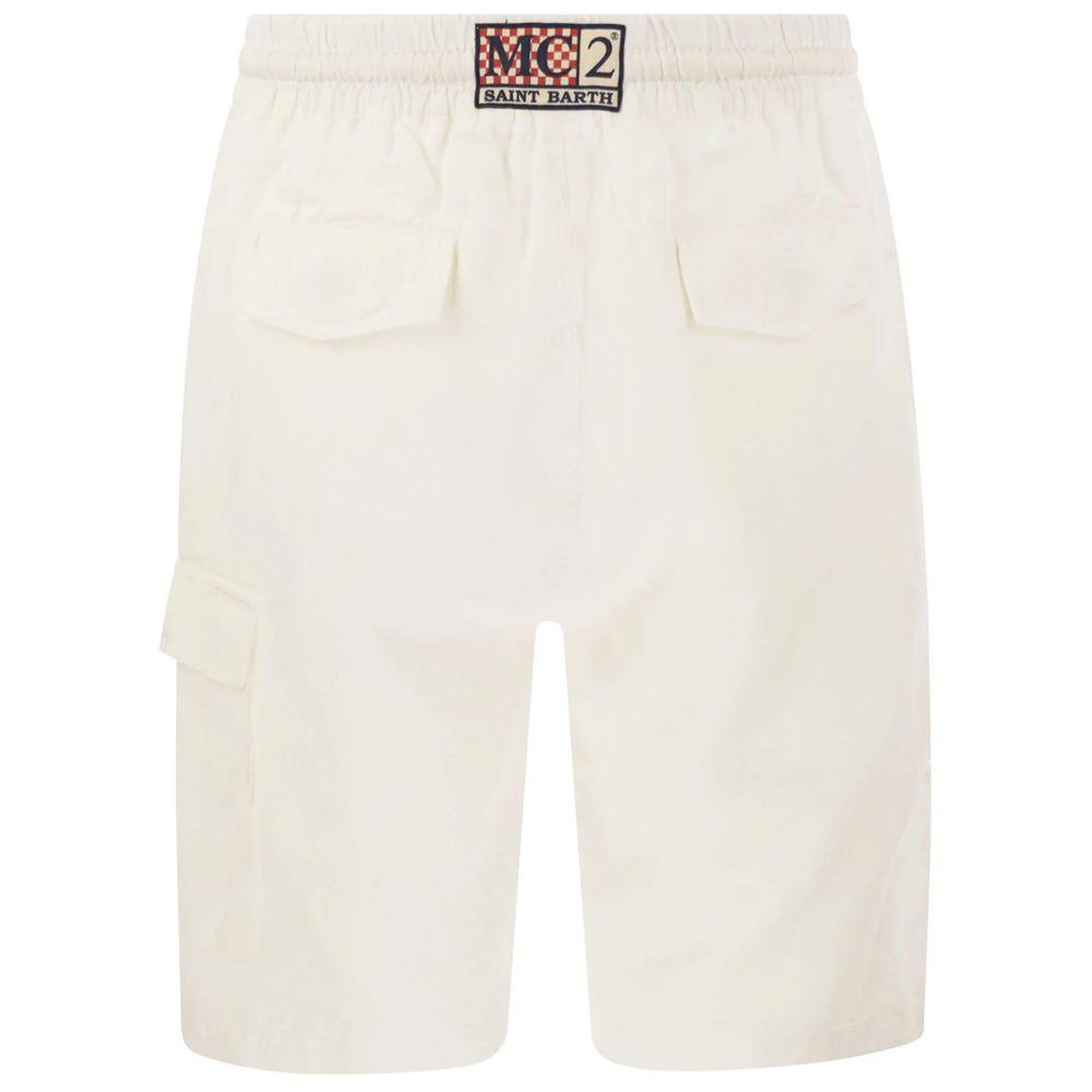 MC2 Saint Barth White Linen Short - Arichezz.store