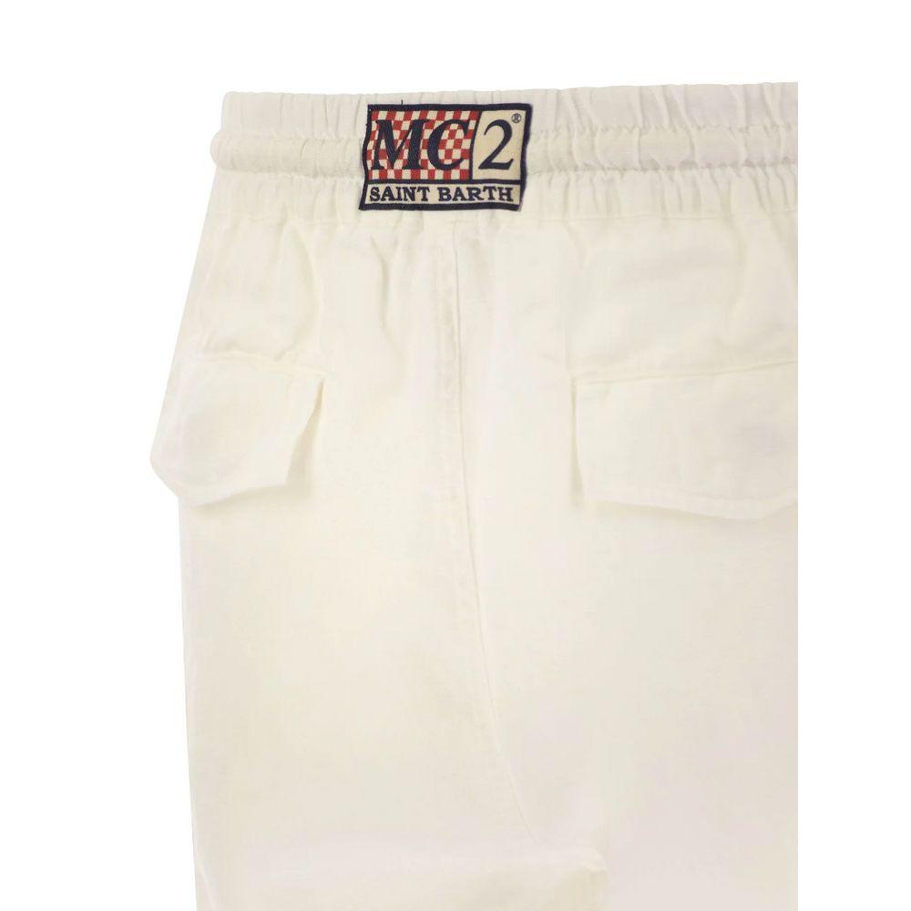 MC2 Saint Barth White Linen Short - Arichezz.store